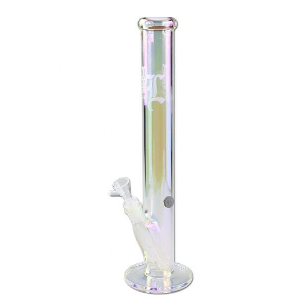 Black Leaf Glasbong Neverland Zylinderbong Regenbogeneffekt H 500mm Ø NS 19/14 Klar