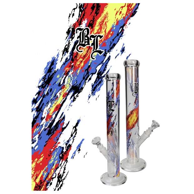 Black Leaf Glasbong Flammen