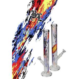 Black Leaf Glasbong Flammen