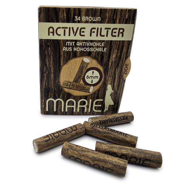 Marie Aktivkohlefilter 6mm 34 Stk Brown