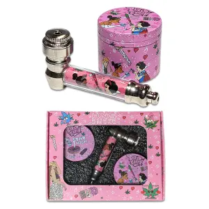 Jelly Joker Set Baked Bunny Pfeife und Grinder 39mm
