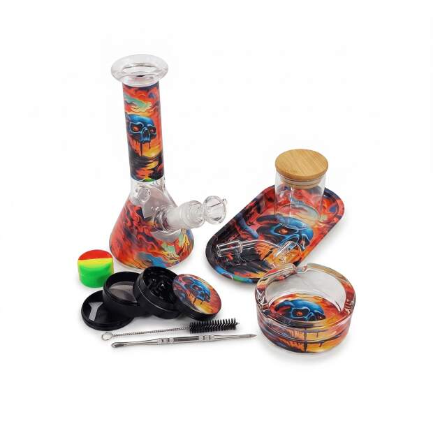 Jelly Joker Komplettset Glasbong Shroom Skull
