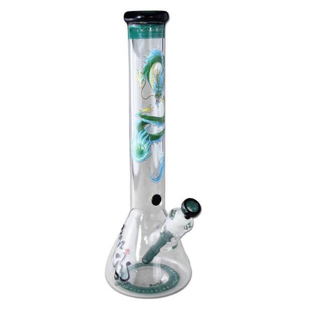 Black Leaf Glasbong QINGLONG Beakerbong