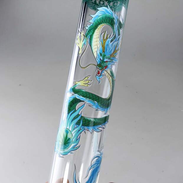 Black Leaf Glasbong QINGLONG Beakerbong