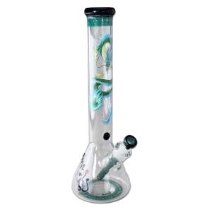 Black Leaf Glasbong QINGLONG Beakerbong