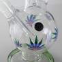 Black Leaf Glasbong Green Purple Leaves Icebong gebogen