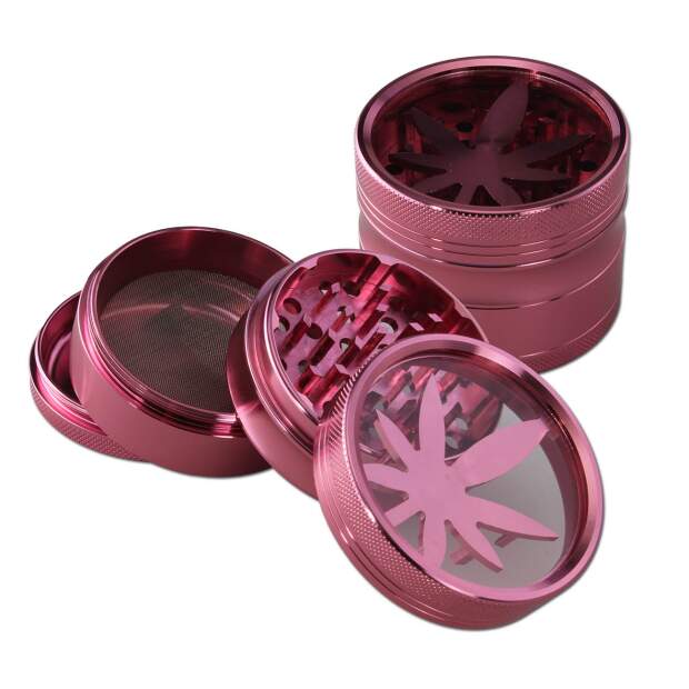 Aluminium Fenster Grinder 4-tlg. LEAF pink Ø 62/58,5mm H 48mm