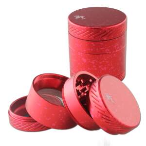 Black Leaf Alu Grinder 4-tlg. rot Ø 50/44mm H 56mm