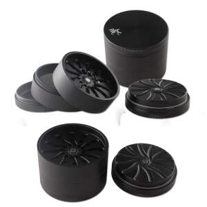 Black Leaf Aluminium Grinder 4-tlg. MASHER schwarz...
