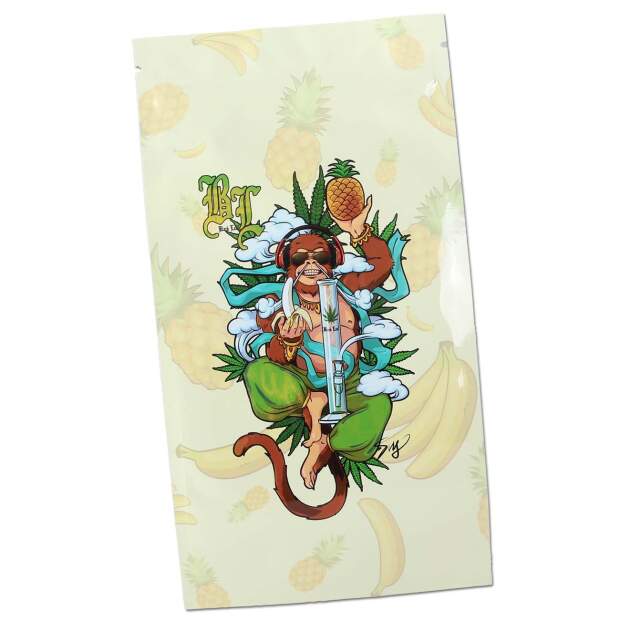 Black Leaf Mylar Schnellverschlussbeutel 192x102mm HANUMAN