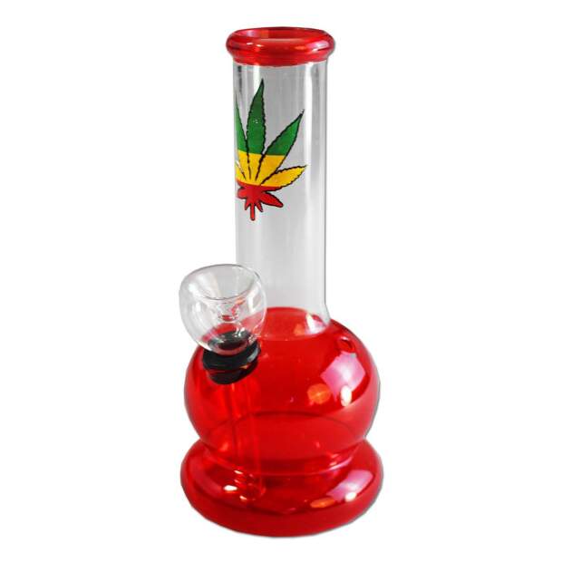 Mini-Glasbong RASTALEAF rot