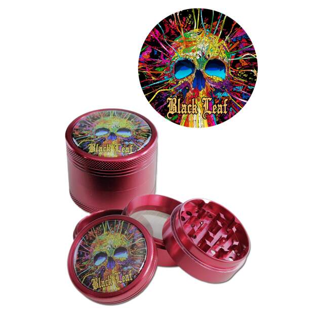 Black Leaf Cyber Skull Grinder 4-tlg rot
