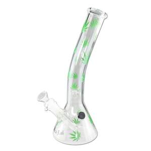 Black Leaf Glasbong Leaves Beakerbong Ice gebogen