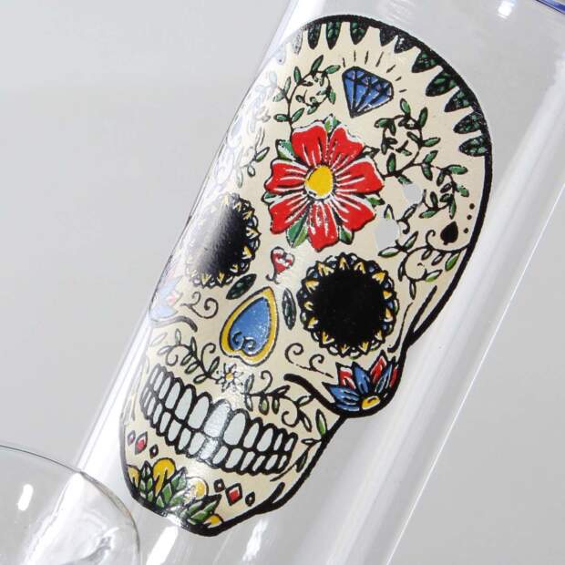 Mini Glasbong SKULL grün