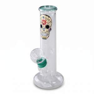 Mini Glasbong SKULL grün