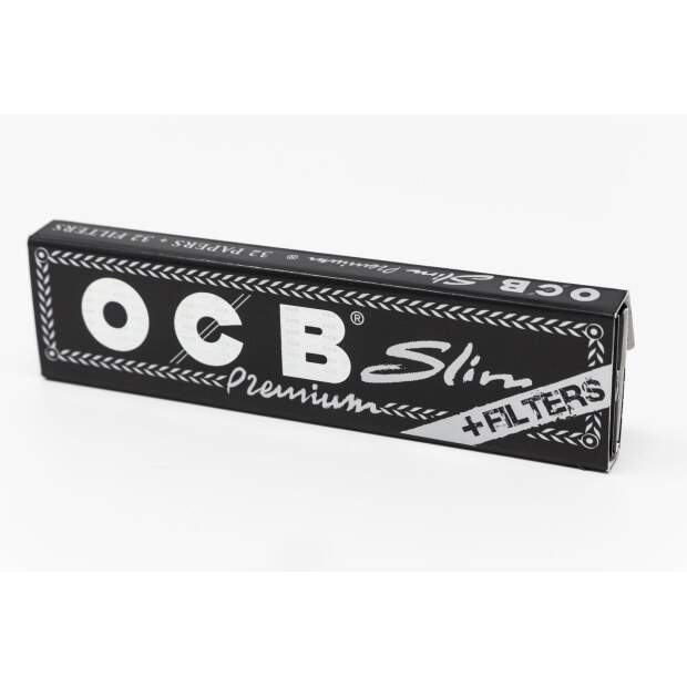 OCB Premium Slim + Tips Schwarz