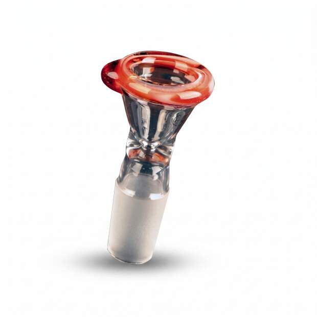 G-SPOT konischer Farbglas-Flutschkopf NS19 rot/weiß